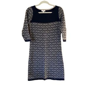 Blue and beige knit dress from Monsoon. S-M